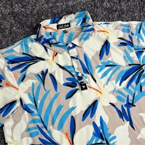 Bad Birdie Men's Tropics Short Sleeve Golf Performance Polo Shirt Floral Size XL